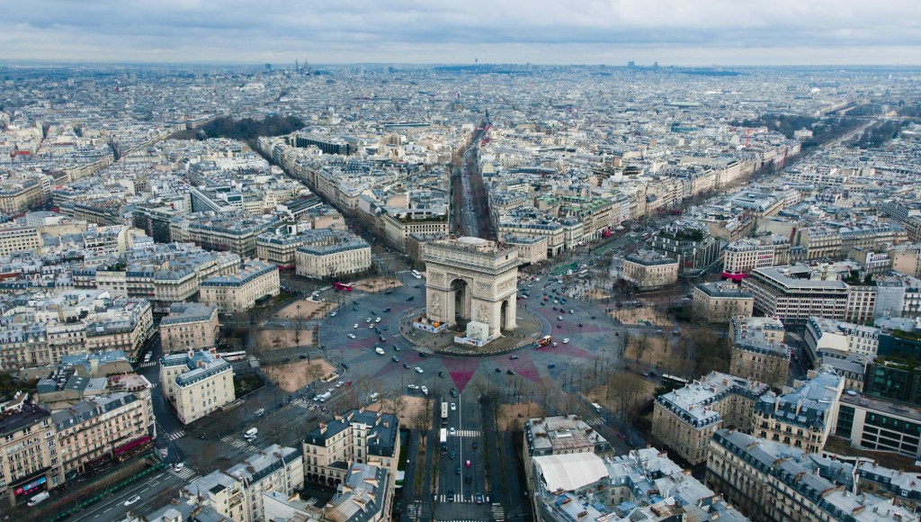 The Arc de Triomphe in Paris, near the traditional finish of the Tour de France.